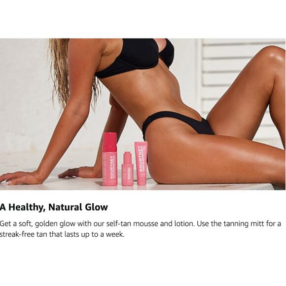 Kourtney Clear Self Tanning Mousse Medium Hyaluronic Acid Streak-Free Glow NWT - Picture 8 of 8